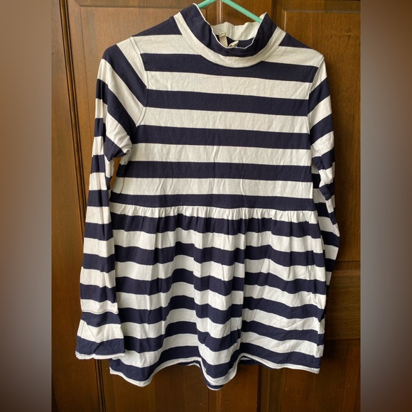 We The Free Dresses & Skirts - We The Free, Blue and White, Long Sleeve, Raw Hem and Sleeves Dress Size M